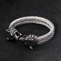 Wolves of Odin Double Band Stainless Steel Bracelet