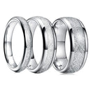 Thor Thunderbolt Tungsten Carbide Ring with Meteorite Inlay