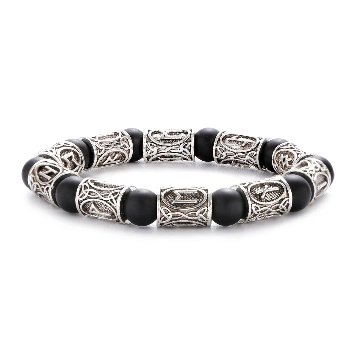 Runes in Lava Stone Bracelet