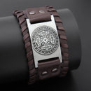 Mjölnir Leather Bracelet With Runes