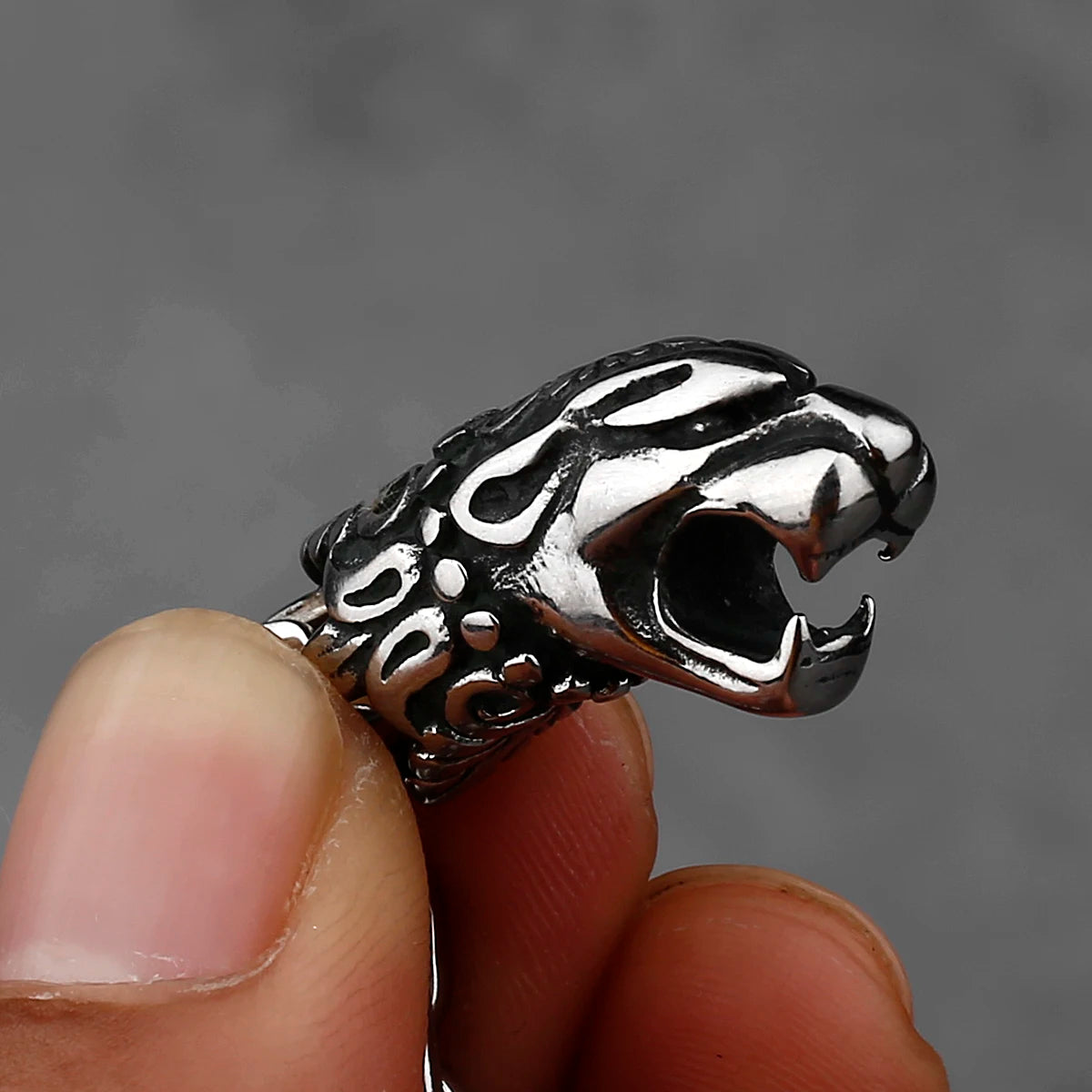 Freya Cat with Runes Steel Bracelet