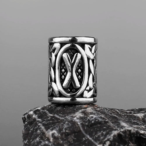 Stainless Steel Runes Beard Rings