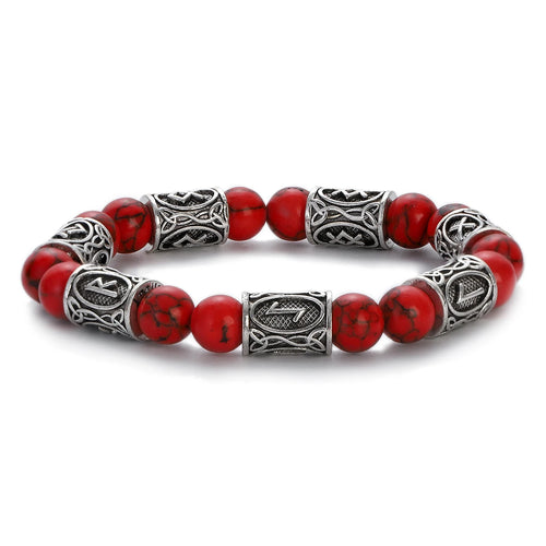 Runes in Lava Stone Bracelet