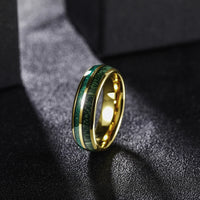 Bounty from Frigg Green Opal and Wood Tungsten Ring