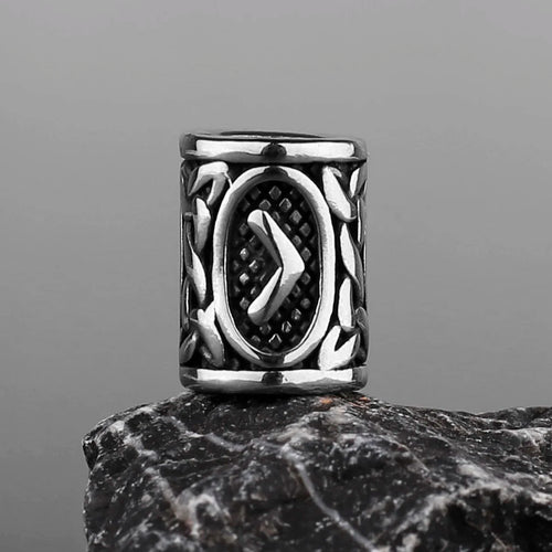 Stainless Steel Runes Beard Rings