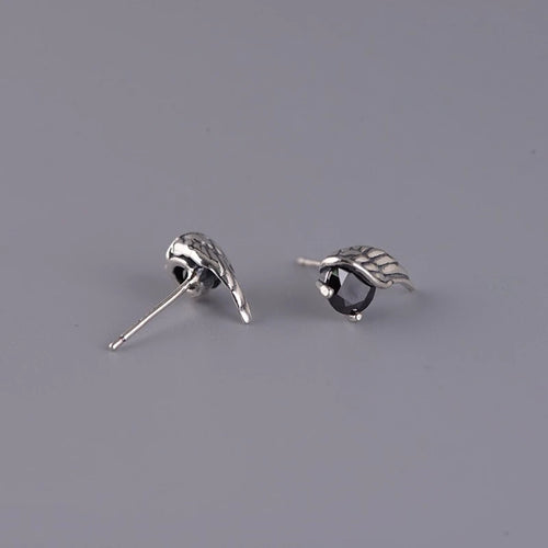 Raven Wings 925 Sterling Silver Earrings