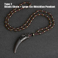 Fenrir Fang - carved Obsidian Necklace