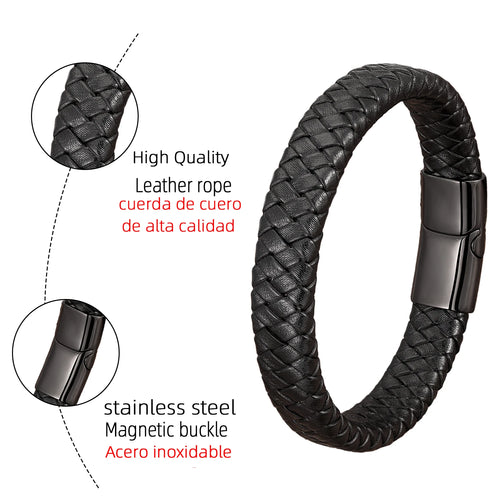 Warrior Braided Wristband Genuine Leather Bracelet