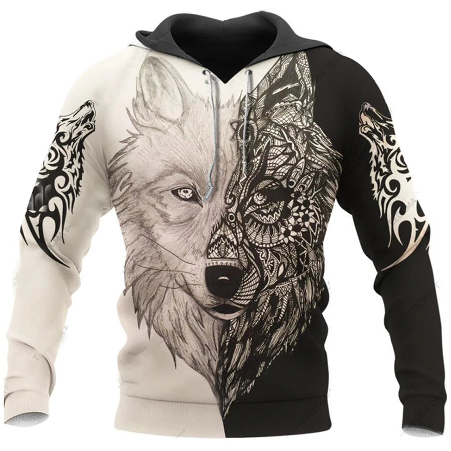 Ravens and Wolves of Odin 3D Printed Hoodie