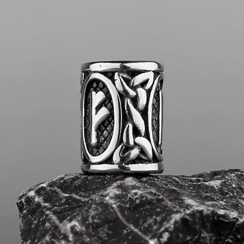 Stainless Steel Runes Beard Rings