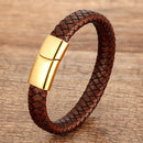 Warrior Braided Wristband Genuine Leather Bracelet