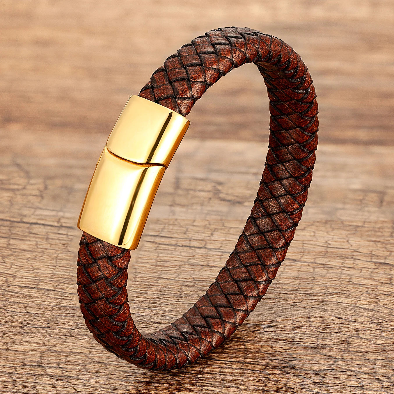 Warrior Braided Wristband Genuine Leather Bracelet