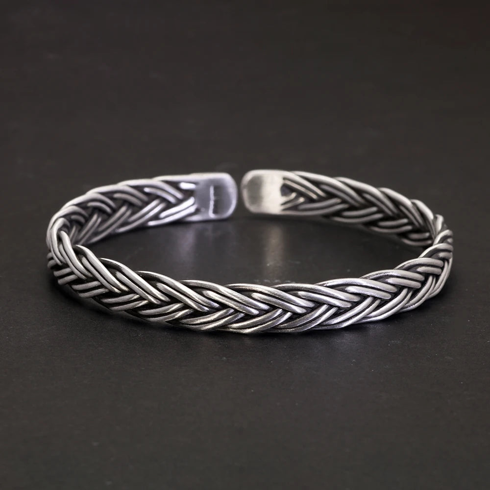 Weaved Gleipnir Arm Ring 999 Silver Bangle