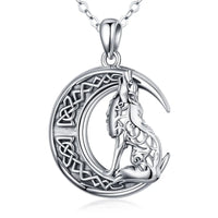 Fenrir Wolf Norse Knot 925 Silver Pendant