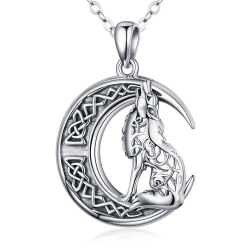 Fenrir Wolf Norse Knot 925 Silver Pendant