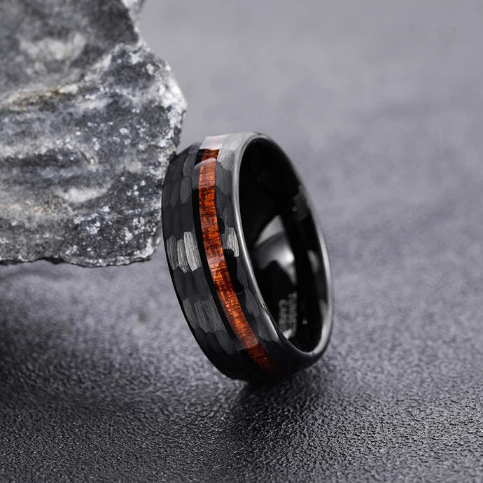 Seafarer Ring in Tungsten Carbide and Oak