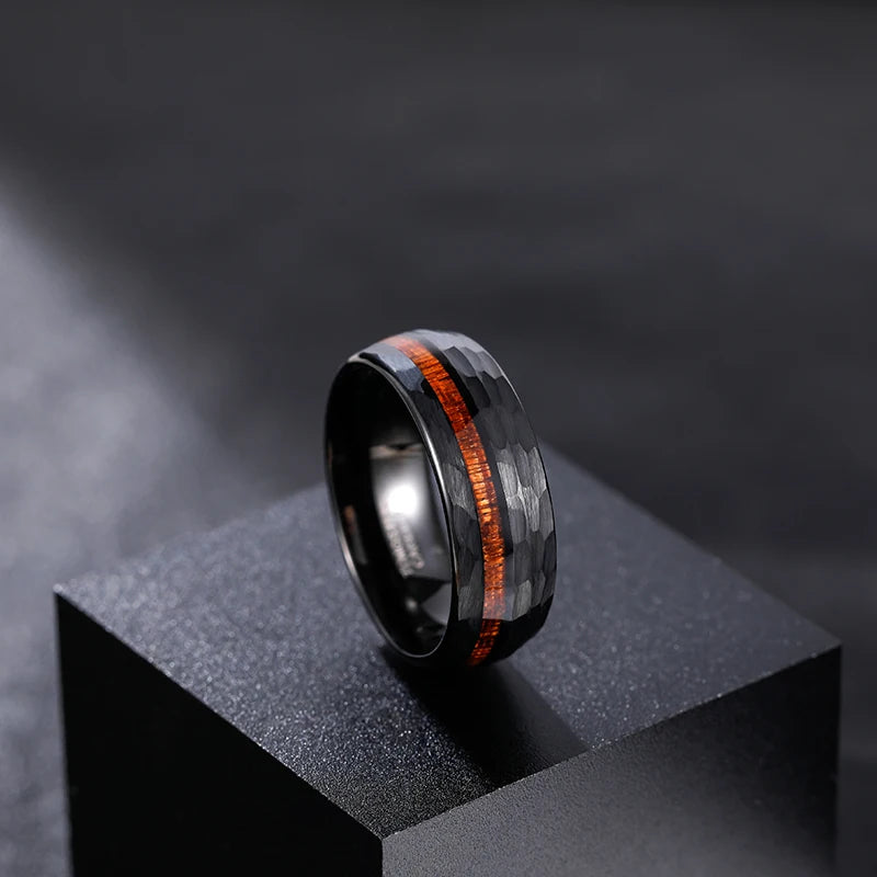 Seafarer Ring in Tungsten Carbide and Oak