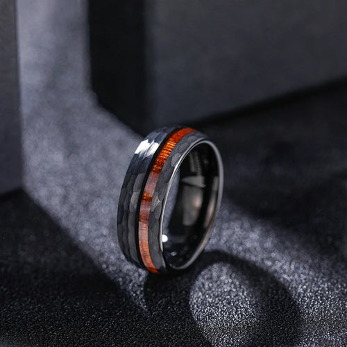 Seafarer Ring in Tungsten Carbide and Oak