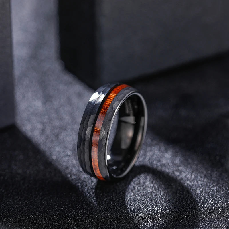 Seafarer Ring in Tungsten Carbide and Oak