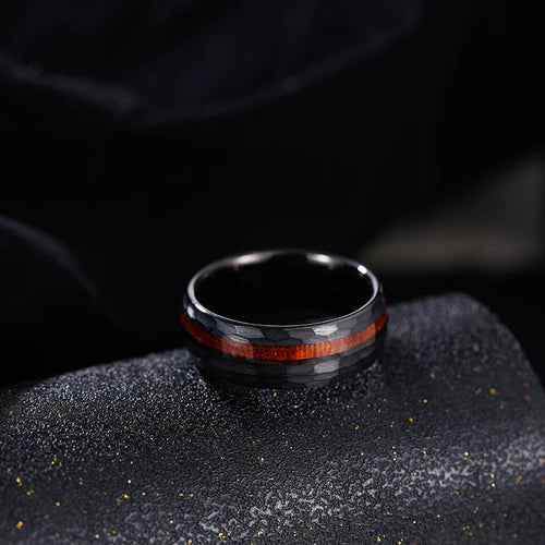 Seafarer Ring in Tungsten Carbide and Oak
