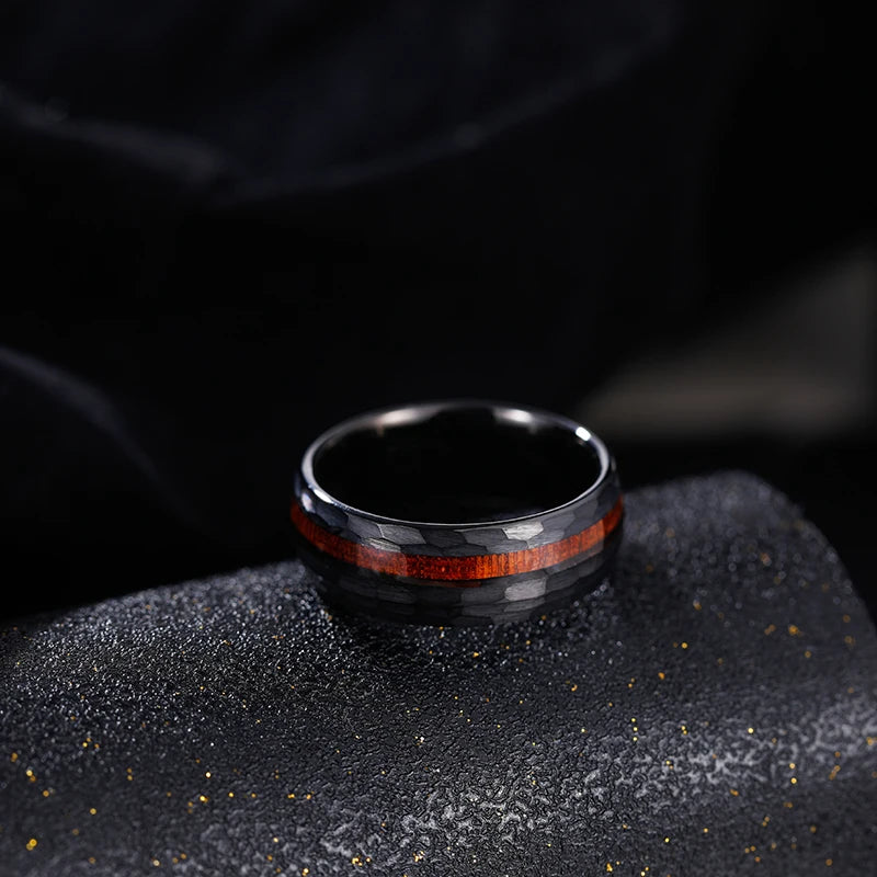 Seafarer Ring in Tungsten Carbide and Oak