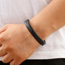 Warrior Braided Wristband Genuine Leather Bracelet