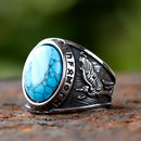 Howling Wolves Rune Ring in Stainless Steel