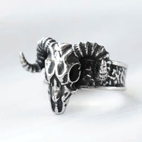 Thor Chariot Goats Tanngrisnir and Tanngnojostr Stainless Steel Ring