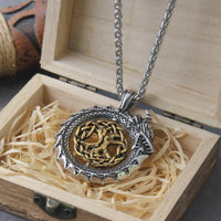The Dragon Nidhogg and The Tree of Life Stainless Steel Necklace