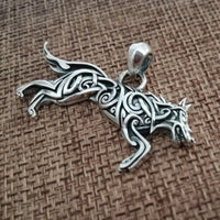 Fenrir Wolf of Ragnarok 925 Silver Pendant