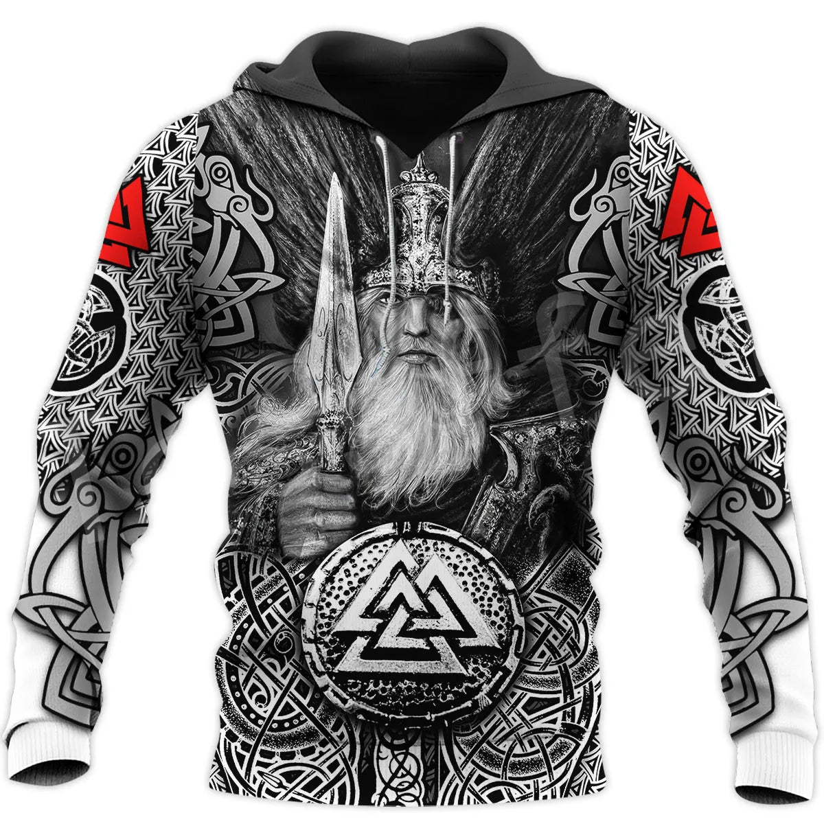 Ravens and Wolves of Odin 3D Printed Hoodie