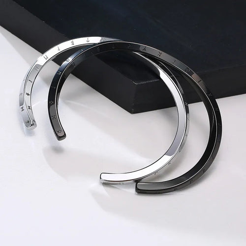 Bracelet runique viking en acier