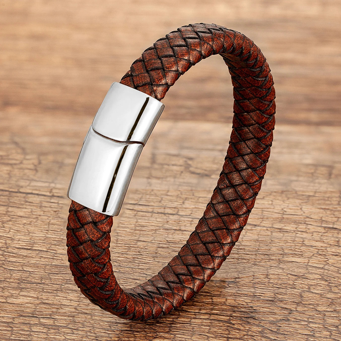 Warrior Braided Wristband Genuine Leather Bracelet