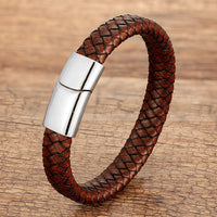 Warrior Braided Wristband Genuine Leather Bracelet