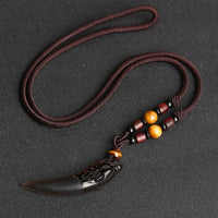 Fenrir Fang - carved Obsidian Necklace