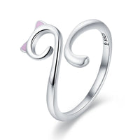 Freya's Cat Adjustable Ring in 925 Silver