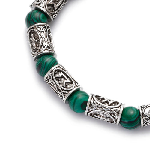 Runes in Lava Stone Bracelet