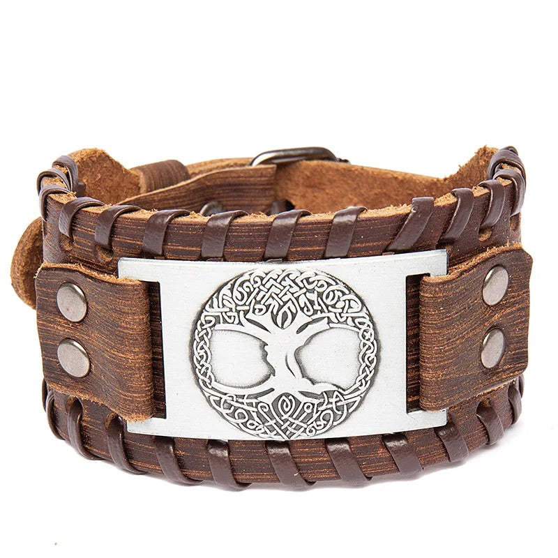 Yggdrasil The Tree of Life Leather Bracelet
