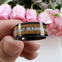 Frigg's Bounty Tungsten and Deer's Antler Wedding Band