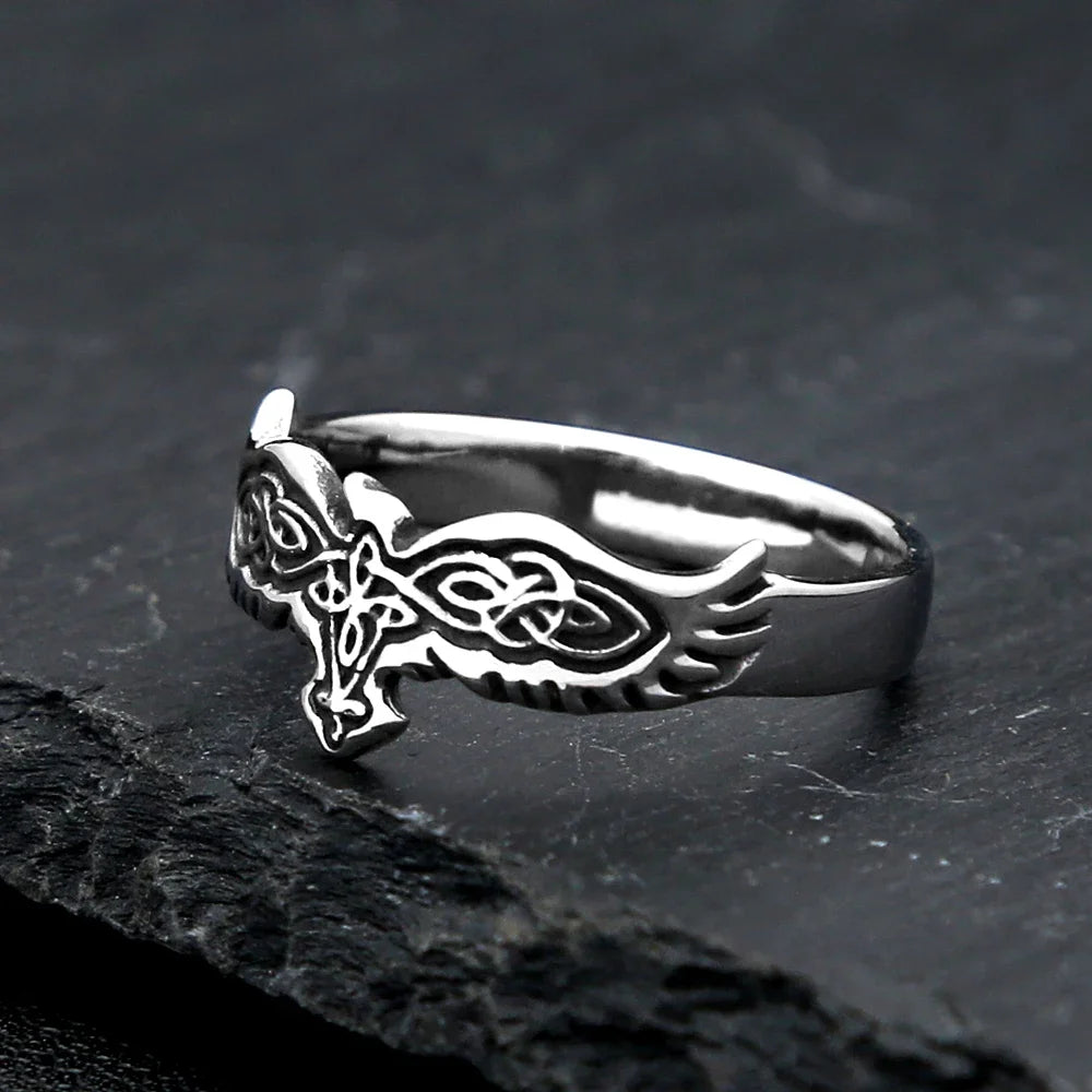 Raven of Odin Stainless Steel Ring