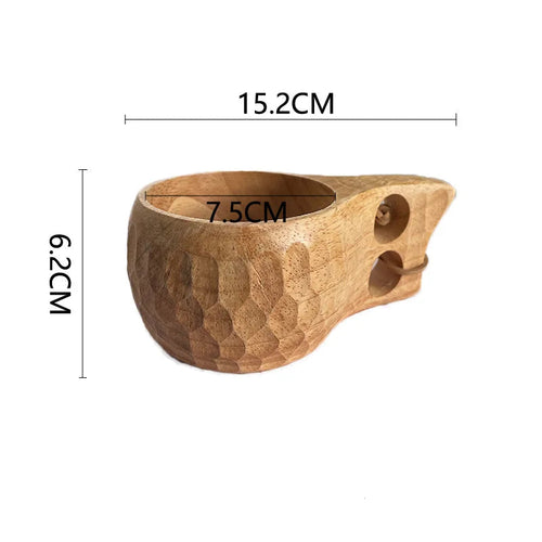 Traditional Norse Wood Carved Mug