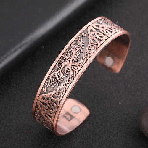 Yggdrasil, the Tree of Life with Norse Knots, Bracelet in 316L Stainless Steel
