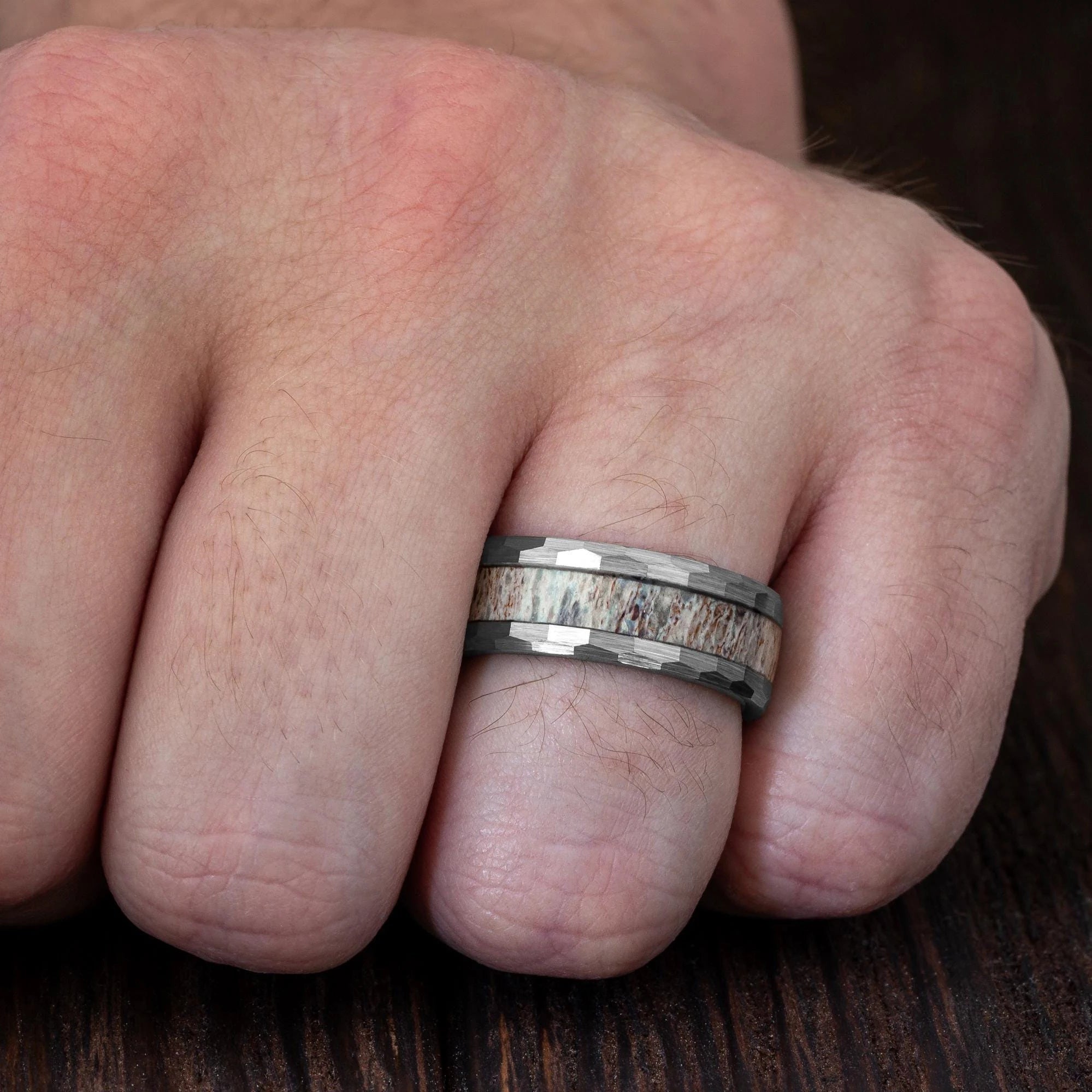 Ullr Rewards Deer's Antler Wedding Band