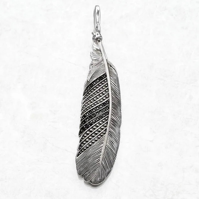 Feather of the Norse Hawk 925 Sterling Silver Necklace