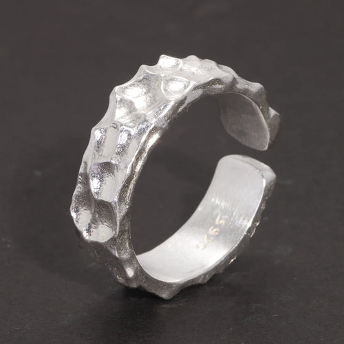 Thor and Sif Blessings Hammered and Adjustable Ring in 925 Sterling Silver
