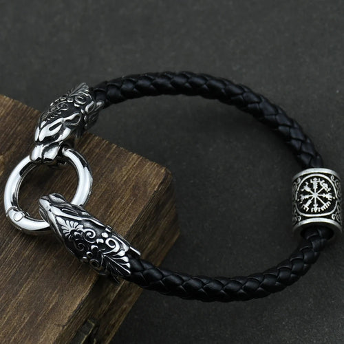 Freya Cat with Runes Steel Bracelet