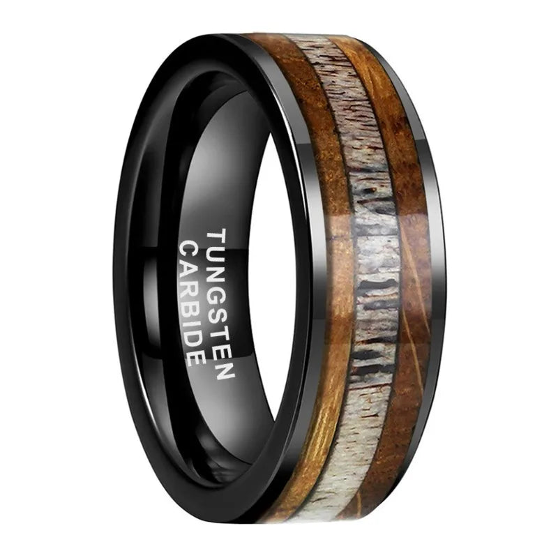 Frigg's Bounty Tungsten and Deer's Antler Wedding Band