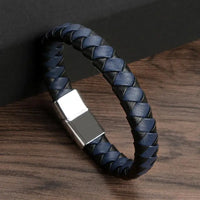 Warrior Braided Wristband Genuine Leather Bracelet