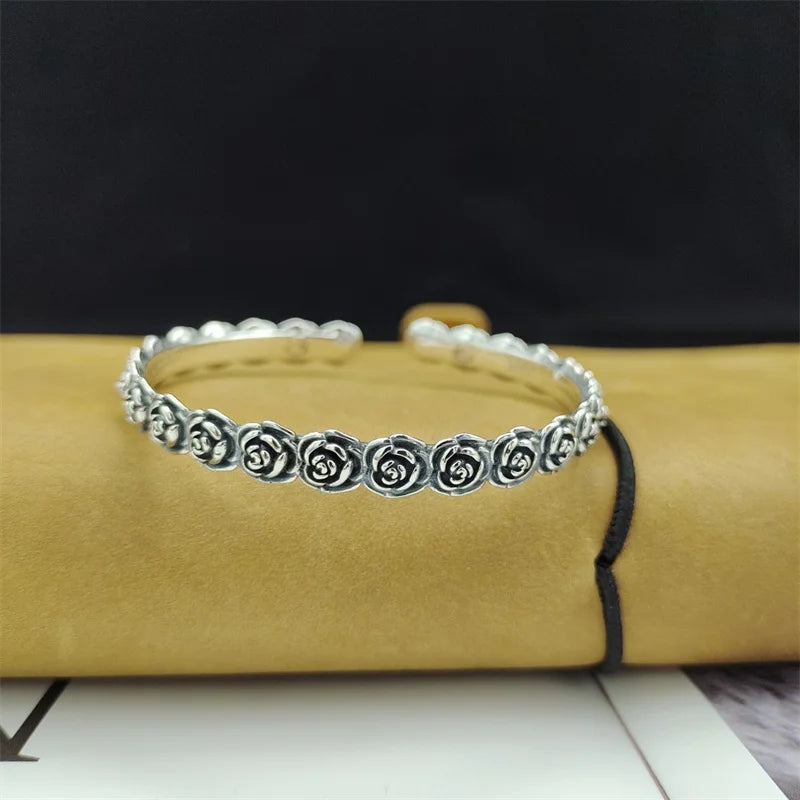 Flowers From The Garden of Freyja 925 Sterling Silver Bracelet