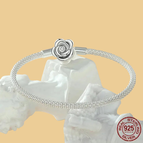 Single Rose of Freyja 925 Sterling Silver Bracelet